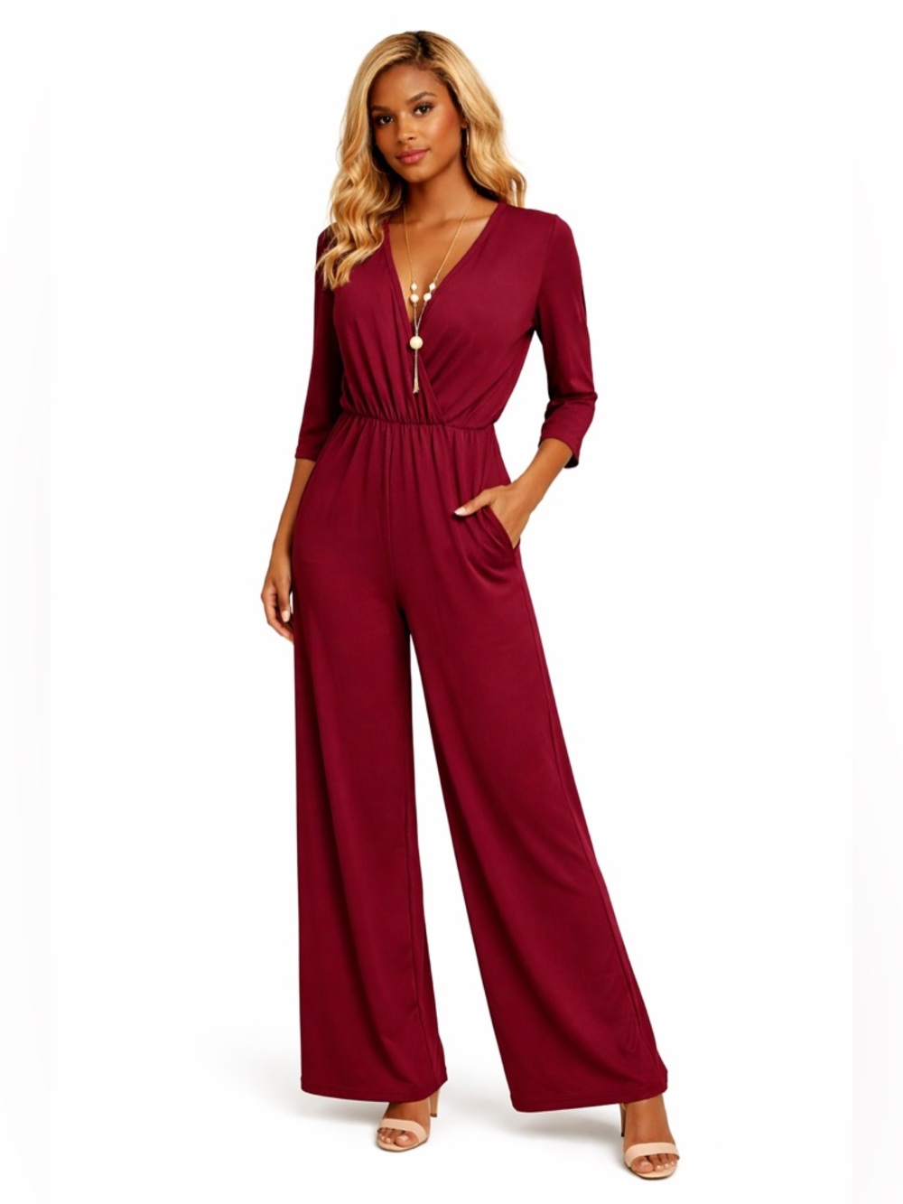 Maru Elegant Burgundy Jumpsuit NWT